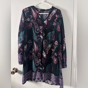 George Multicolor Paisley Long Sleeve Dress